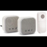 VELAMP Vezeték nélküli ajtócsengő DOM052 aljzathoz - 2 db, 150 m, 36 dallam (DOM052)