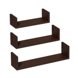 Velano Fali polc "U" wenge (3db-os)