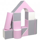 Vell Habkockák – óriási építőkészlet 11 db white-light pink-grey