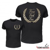 Veni vidi vici dupla mintás póló (fekete)