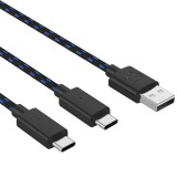 Venom PS5 dupla töltőkábel (kontrollerekhez kompatibilis, két eszköz tölthető egy USB-portról, 3 m, fekete, VS5002)