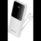 Vention 10000 mAh, Integrated USB-C, Lightning Cables, 22.5W, LED Display Type, fehér (FHOW0)