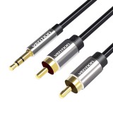 Vention 2xRCA - 3.5mm jack kábel 2m fekete (BCFBH) (BCFBH)
