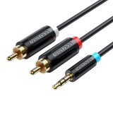 Vention 2xRCA - 3.5mm jack kábel 3m fekete (BCLBI) (BCLBI)