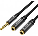 Vention 3,5mm Jack to 2x3,5mm Jack Splitter Cable 0,3m Black BBMBY