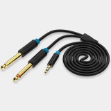 Vention 3,5mm Jack to 2x6,35mm Jack Cable 1m Black BACBF