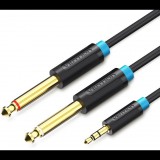 Vention 3.5mm Male to 2x 6.3mm Male Audio Cable 3m Black (BACBI)