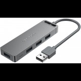 Vention 4-Port USB 2.0 Hub With Power Supply, 1 m, szürke (CHMHF)