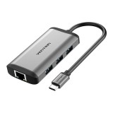 Vention CNCHB dokkoló állomás és port replikátor Vezetékes USB 3.2 Gen 1 (3.1 Gen 1) Type-C Szürke (CNCHB)