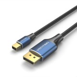 Vention Cotton Braided Mini DP Male to DP Male 8K HD Cable 1.5m Blue Aluminum Alloy Type (HCFLG)