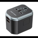 Vention FJCB0 mobiltelefon töltő Univerzális Fekete AC Gyorstöltés Beltéri (FJCB0)