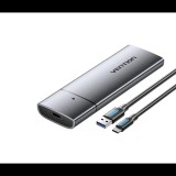 Vention KPFH0 M.2 NGFF USB 3.1 Gen2 Type-C Külső SSD ház - Szürke (KPFH0)