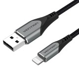 Vention LABHH USB-A apa - Lightning apa 2.0 Adat és töltő kábel 2m - Szürke (LABHH)