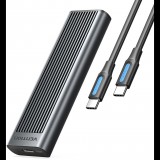 Vention M.2 NVMe and SATA SSD Enclosure USB-C Gray Aluminum Alloy Type (KPLH0)
