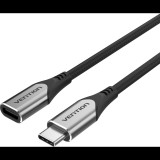 Vention Nylon Braided Type-C (USB-C) Extension Cable (4K / PD / 60W / 5Gbps / 3A) 0.5m Gray (TABHD)