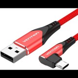 Vention Reversible 90° USB 2.0 to microUSB Cotton Cable Red 1.5m Aluminium Alloy Type (COBRG)