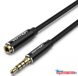 VENTION Szövet TRRS 3.5mm M to 3.5mm FeM Audio Hossz. kábel 8M Black