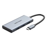 Vention TOOHB dokkoló állomás és port replikátor Vezetékes USB 3.2 Gen 1 (3.1 Gen 1) Type-C Szürke (TOOHB)