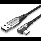 Vention Type-C (USB-C) 90° to USB 2.0 Cotton Cable Gray 0.5m Aluminum Alloy Type (COEHD)