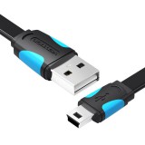 Vention USB 2.0 A - 5 tűs Mini lapos kábel 0,5m fekete (VAS-A14-B050) (VAS-A14-B050)