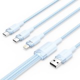 Vention USB 2.0 A Male to 3-in-1 USB-C & Lightning & Micro-B Male 3A Cable 1,5m Blue CTPLG