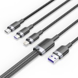 Vention USB 2.0 A Male to 3-in-1 USB-C & Lightning & Micro-B Male 6A Cable 1,5m Black CTRBG