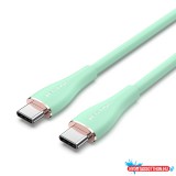 VENTION USB 2.0 C M to C M 5A kábel 1.5M Light Green Silicone Type