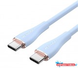 VENTION USB 2.0 Type-C M to 2 Type-C M 5A kábel 1.5M Blue Silicone Type
