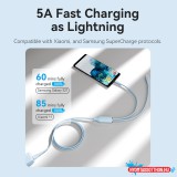 VENTION USB 2.0 Type-C M to 2 Type-C M 5A kábel 1.5M White Silicone Type