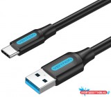 VENTION USB 3.0 A M to C M kábel 1.5M Black PVC Type