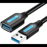 Vention USB 3.0 Male to USB Female Extension Cable 5m Black PVC Type (CBHBJ)