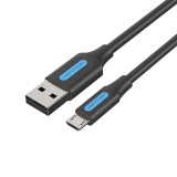 Vention USB-A 2.0/M -> Micro B/M, 2m, (3A, fekete), kábel