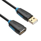 Vention USB-A 2.0/M to USB-A 2.0/F cable 1,5m Black CBCBG