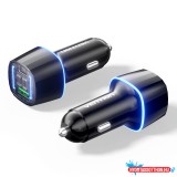 Vention USB-C+A (2port,30W, fekete, szivargyújtós),Vention