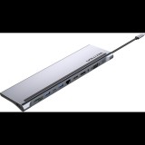 Vention USB-C to DP, HDMI, VGA, USB-C Gen1, 2xUSB 3.0, USB 2.0, RJ45,SD,TF,3.5 mm,PD,0.25 m,szürke (THSHC)