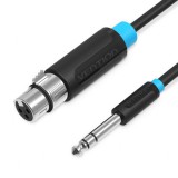 Vention XLR aljzat - 6.35 jack stereo dugó 5m kábel (BBEBJ)