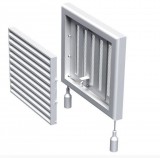 Vents A 100 VRF légszelep - ABS, csőcsatlakozóval, szabályozható zsaluval, beépítőkerettel szerelve