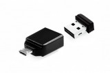 Verbatim 16GB NANO USB Drive with Micro USB (OTG) Adapter Black 49821
