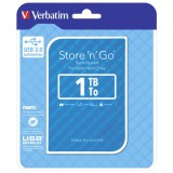 Verbatim 1TB HDD 2,5" Külső Merevlemez, USB 3.0, Kék