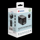 Verbatim 32125 GaN USB-A / 3x USB-C Utazó Hálózati töltő - Fekete (140W) (32125)