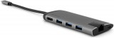 Verbatim 49142 SD kártya olvasó, 4 port, USB 3.0, USB-C, HDMI USB Hub és ethernet átalakító