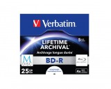 VERBATIM BD-R BluRay lemez, archiváló, nyomtatható, M-DISC, 25GB, 4x, normál tok, VERBATIM