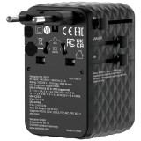 Verbatim Charge 'n' Travel 100W GaN III Universal Travel Adapter with Retractable USB-C Cable Black 30191