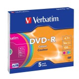 Verbatim DVD-R 16X COLOUR SLIM TOKBAN (5)