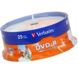Verbatim DVD-R 16X Teljes Felületén Nyomtatható Lemez - Cake (25)