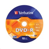 Verbatim DVD-R 4.7GB 16x DVD lemez zsugorhengeres 10db/henger  (43729) (43729) - Lemez