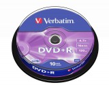 Verbatim DVD+R 4,7Gb 16x Hengeres 10db/csomag (10-es címke) 43498