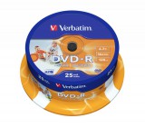 Verbatim DVD-R 4,7Gb 16x Hengeres 25db/csomag (25-ös címke) 43538