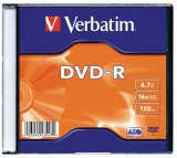 Verbatim DVD-R 4,7Gb 16x Slim tok 1db/csomag (1-es címke) 43547