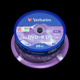 Verbatim DVD+R Double Layer 8x Matt Silver 25pk Spindle 8,5 GB DVD+R DL 25 db